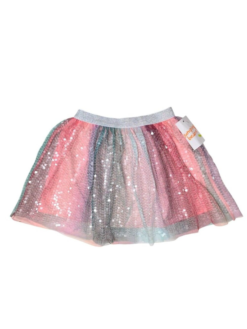 New Jumping Beans Sequin Ombre Tulle Skirt Pink Teal Rainbow Dress Up Toddler 6